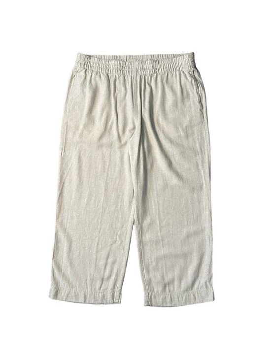 Old Navy Pants - Old Navy High Rise Linen Blend Wide Leg Casual Comfort Waistband Pant Tan Sz XL